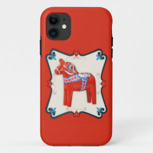 Capa Para iPhone 11 Arte popular do cavalo de Dala do sueco quadro