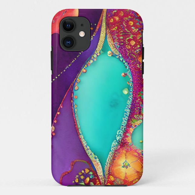 Capa Para iPhone 11 Arte Praiana Abstrata e Bonita (Verso)