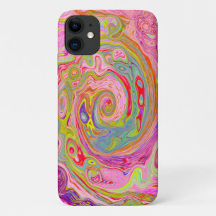 Capa Para iPhone 11 Arte retrógrada, amarela e Abstrato magenta