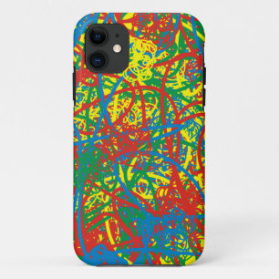 Capa Para iPhone 11 Arte verde azul vermelha vermelha, azul-clara, uma