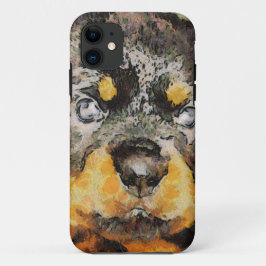 Capa Para iPhone 11 Artístico Rottweiler Puppy Retrato