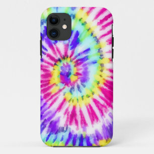 Capa Para iPhone 11 Artsy Neon Rainbow Tie Dye Watercolor Patterno