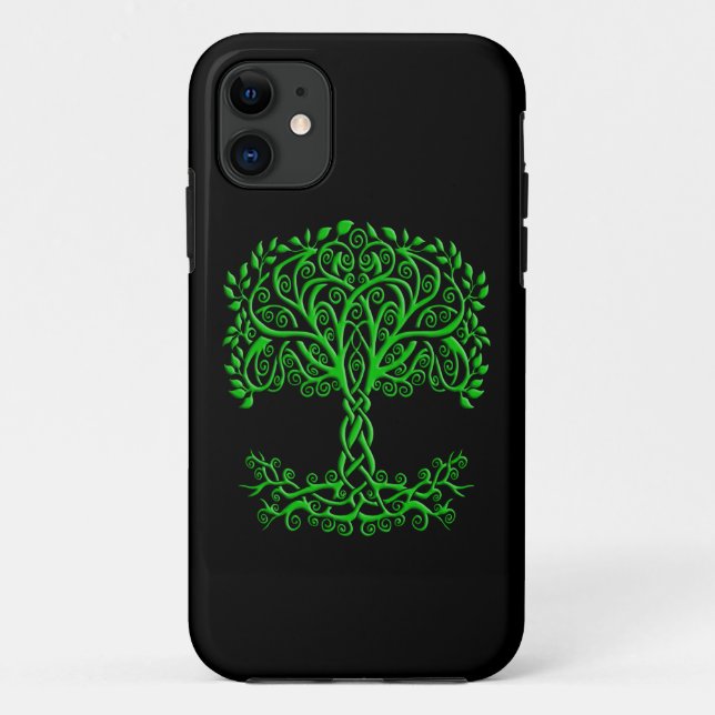 Capa Para iPhone 11 Árvore Celta Verde Da Vida (Verso)