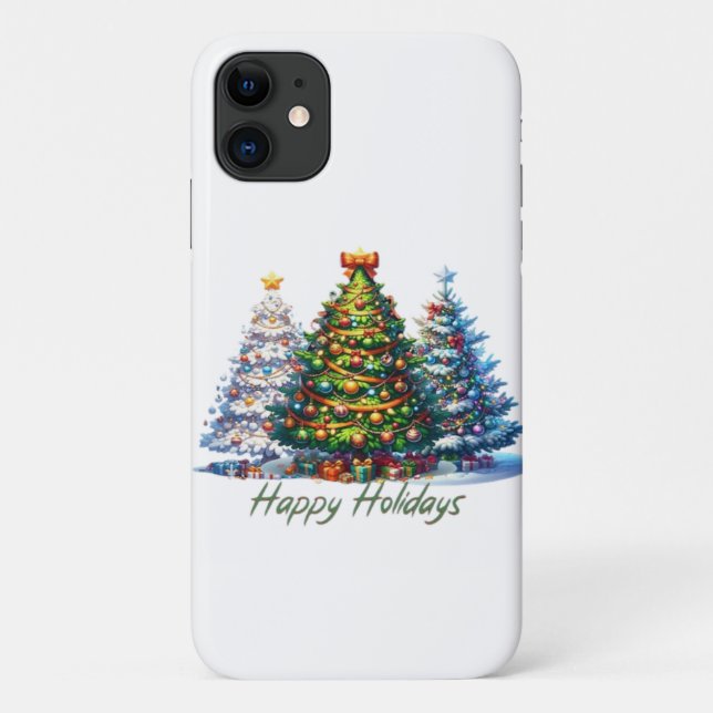 Capa Para iPhone 11 árvore de Natal  (Verso)