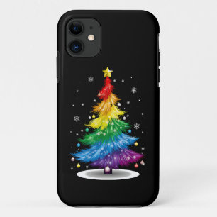 Capa Para iPhone 11 Árvore de Natal Arco-Íris Orgulho LGBT Gay Feliz N