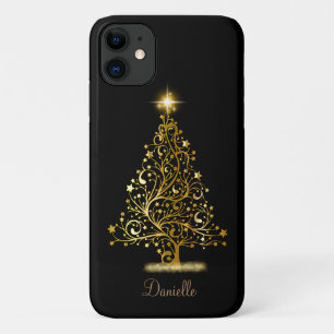 Capa Para iPhone 11 Árvore de Natal Dourada personalizada