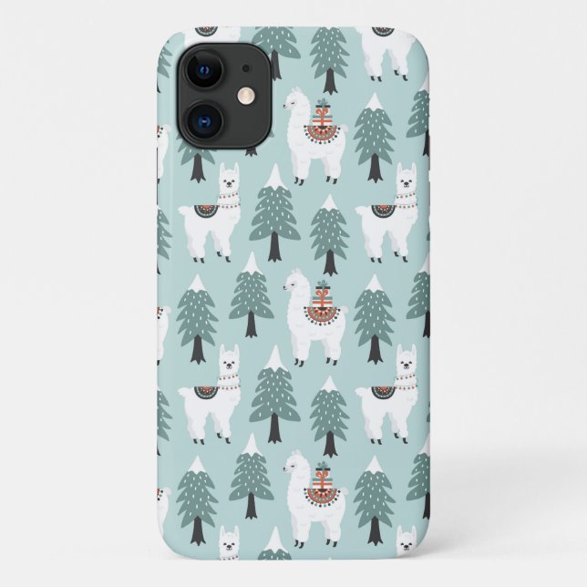 Capa Para iPhone 11 Árvore de Natal e padrão de lama fofo (Verso)