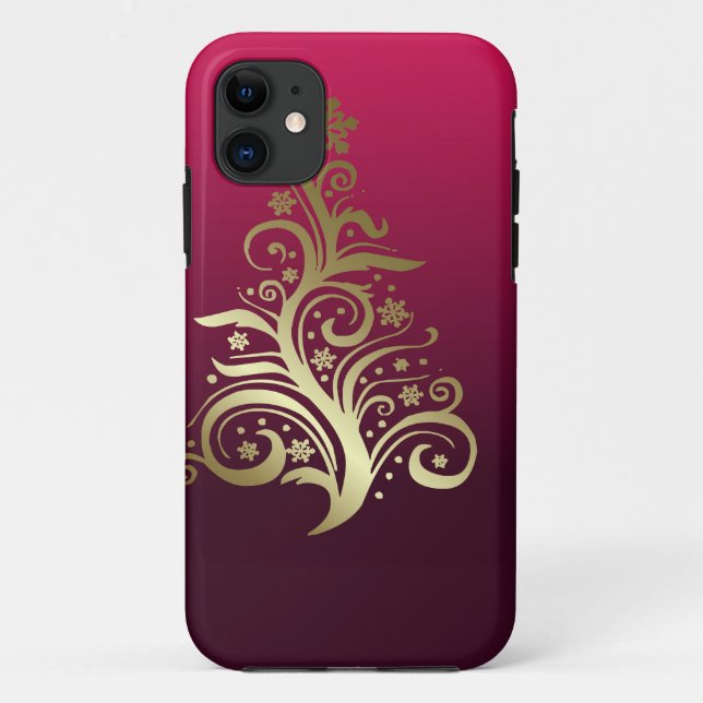 Capa Para iPhone 11 Árvore de Natal espumante (Verso)