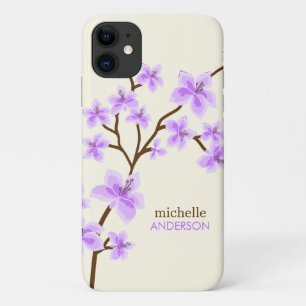Capa Para iPhone 11 Árvore roxa das flores de cerejeira