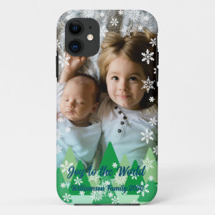 Capa Para iPhone 11 Árvores de Natal Brancas Neves Alegrem-se ao Mundo