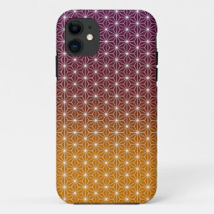 Capa Para iPhone 11 Asanoha, Impressão tradicional japonês, Borgonha e