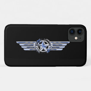 Capa Para iPhone 11 Asas de Piloto de Ar Geral Cromado Como Estrelas P