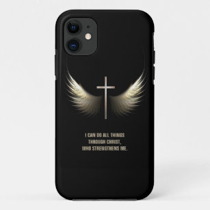 Capa Para iPhone 11 Asas do Espírito Santo e cruz cristã