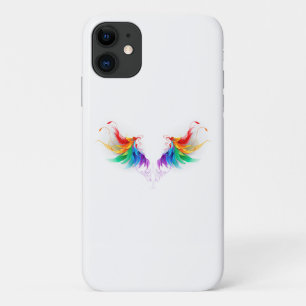 Capa Para iPhone 11 Asas Fluffy Rainbow