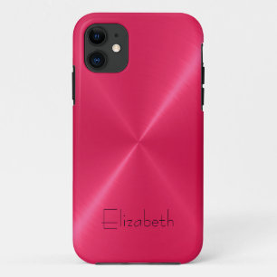 Capa Para iPhone 11 Aspecto Metálico Metálico de Aço sem Aço, Rosa