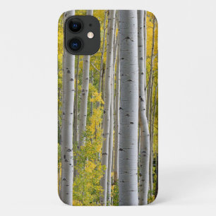 Capa Para iPhone 11 Aspen Tree de Cores de Queda Trunks Amarelo
