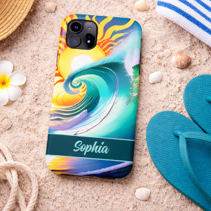 Capa Para iPhone 11 Assinatura do Sol e do Surf Colorido