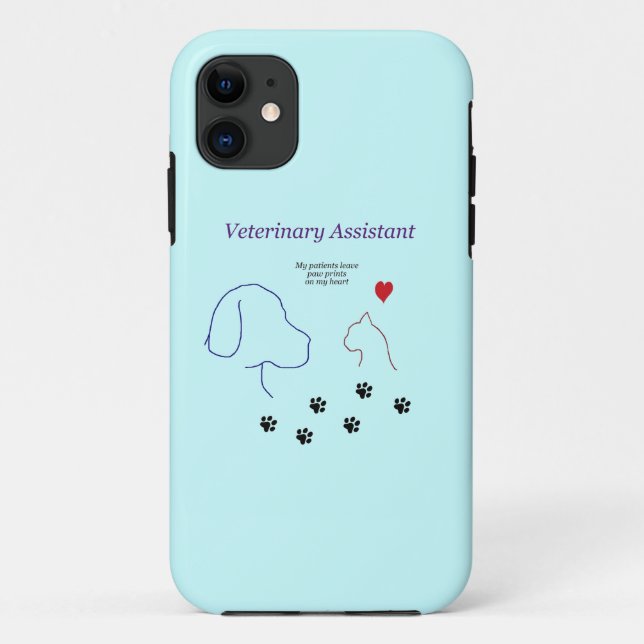 Capa Para iPhone 11 Assistente Veterinário - Impressões no Meu Coração (Verso)