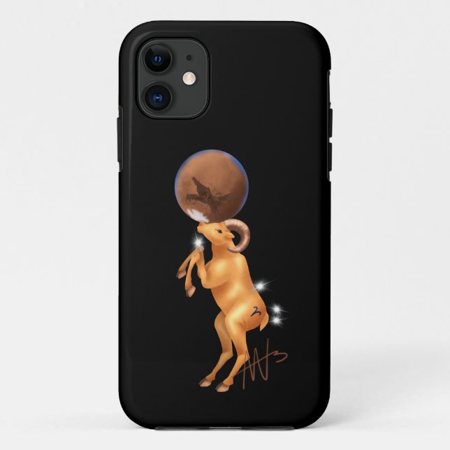 Capa Para iPhone 11 Astro Aries Mars Zodiac (Verso)