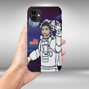 Capa Para iPhone 11 Astronauta No Aniversário Do Menino Exterior Da Lu