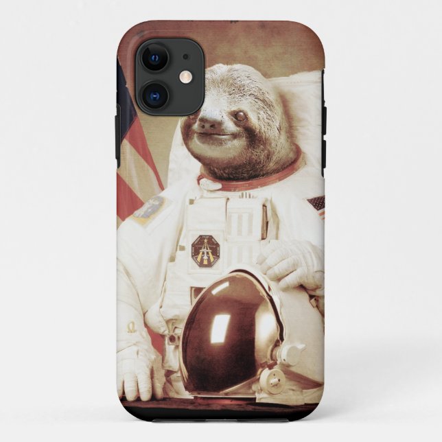 Capa Para iPhone 11 Astronauta Sloth (Verso)