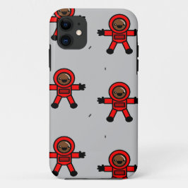 Capa Para iPhone 11 Astronautas de terno vermelho em cinzas