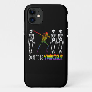 Capa Para iPhone 11 Atrevo-Me A Ser Você Mesmo Halloween A Dabbing Ske