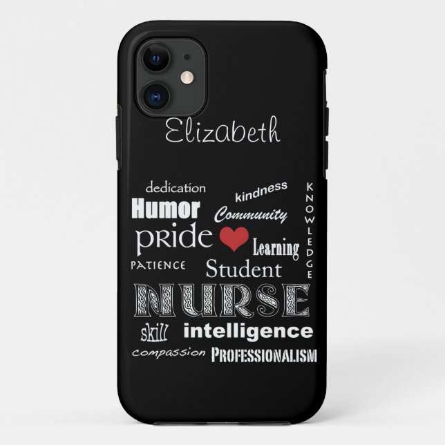 Capa Para iPhone 11 Atributos de Orgulho de Enfermeira/Ebony (Verso)