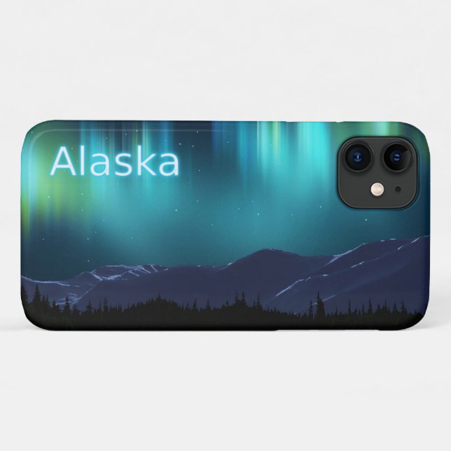 Capa Para iPhone 11 Aurora Borealis - Alasca (Verso (horizontal))