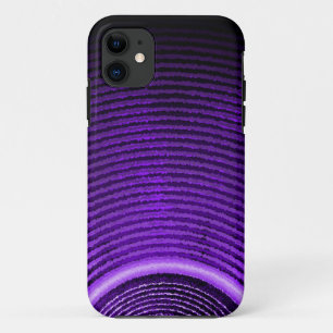 Capa Para iPhone 11 Auto-falante de música roxa e ondas sonoras