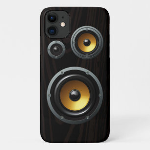 Capa Para iPhone 11 Auto-falante Trio de Grãos de Madeira Retroativa