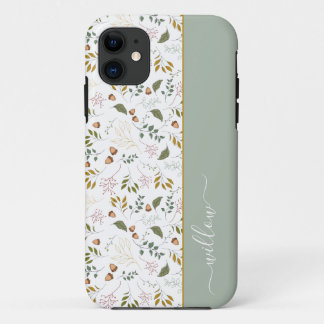Capa Para iPhone 11 Autumn Deixa Monograma Nome Moderno