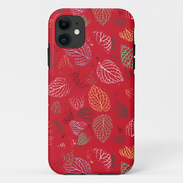 Capa Para iPhone 11 Autumn, Leaves Pattern (Verso)