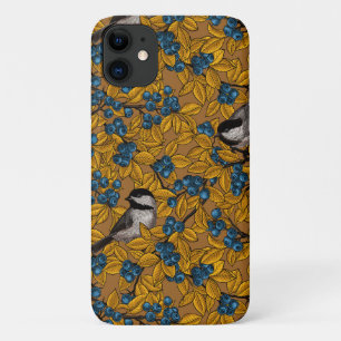 Capa Para iPhone 11 Aves de frango em ramos de mirtilo