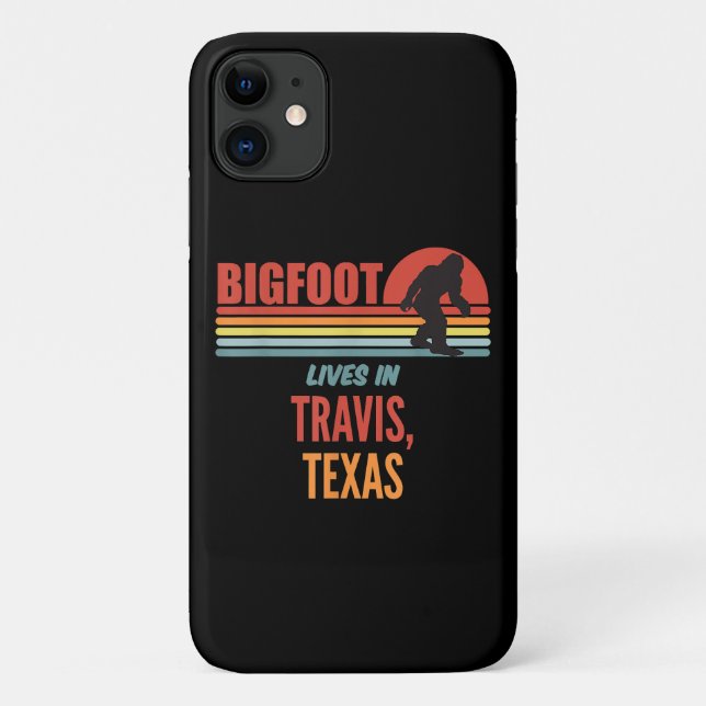 Capa Para iPhone 11 Avistamento de Bigfoot em Travis Texas  (Verso)
