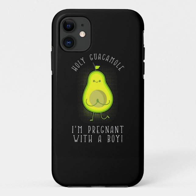 Capa Para iPhone 11 Avocado Estou Grávida Com Um Menino (Verso)