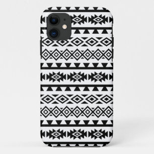 Capa Para iPhone 11 Aztec Estilizou Grande Padrão II Preto em Branco
