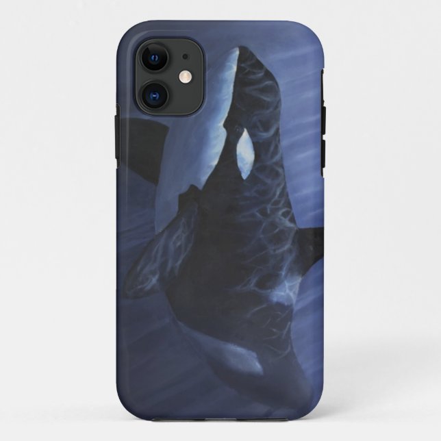 Capa Para iPhone 11 Azuis da orca - (Verso)