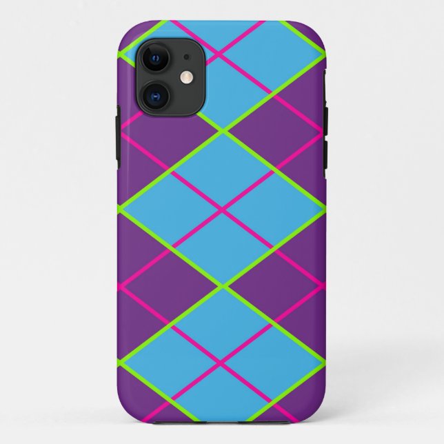 Capa Para iPhone 11 Azul argila e roxo (Verso)