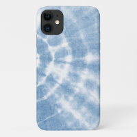 Azul-branco Shibori colar
