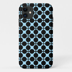 Capa Para iPhone 11 Azul claro com geometria preta