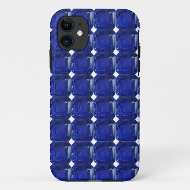 Capa Para iPhone 11 Azul Gemstone Sapphire Quadrado (Verso)