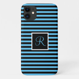 Capa Para iPhone 11 Azul inicial e preto personalizados com distribuiç