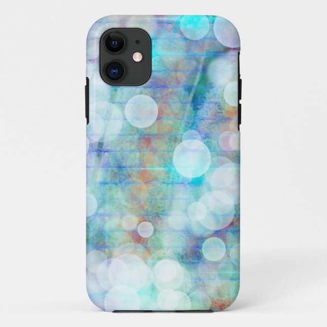 Capa Para iPhone 11 Azul, Laranja, Amarelo, Arte Abstrato branca (Verso)