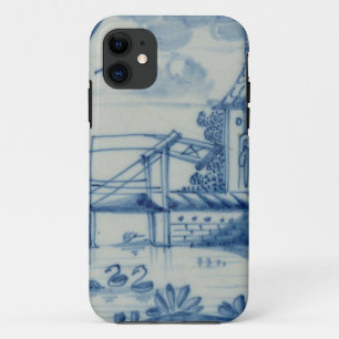Capa Para iPhone 11 Azulejo de Delft que mostra um drawbridge sobre um