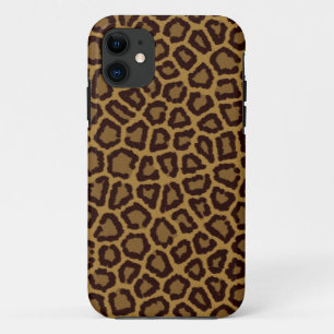 Capa Para iPhone 11 Azulejo de fundo com peles de leopardo