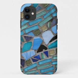Capa Para iPhone 11 Azulejos do mosaico de azul e verde