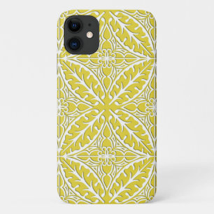 Capa Para iPhone 11 Azulejos marroquinos - ouro mostarda e branco