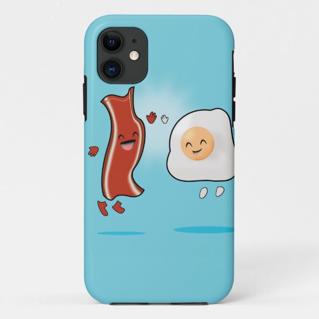 Capa Para iPhone 11 Bacon ama Ovos (Verso)