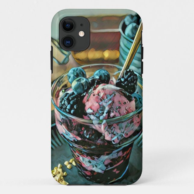 Capa Para iPhone 11 Bagaço de sorvete com baga (Verso)